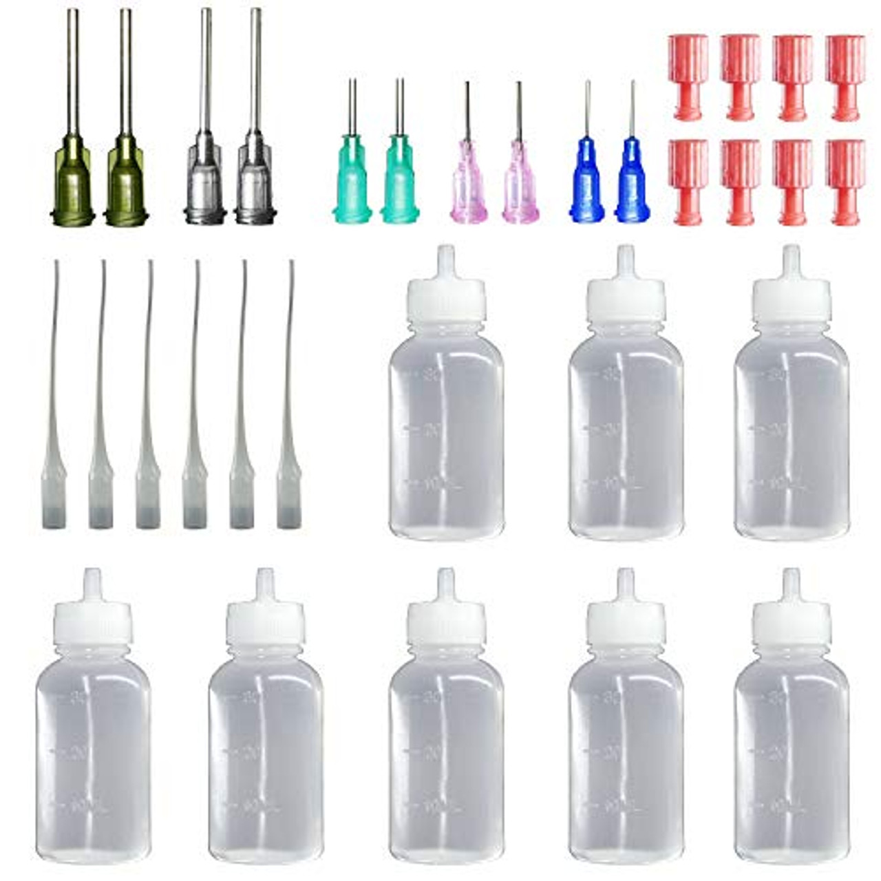 30Milliliter Precision Applicator Bottle with Blunt Tip Needle and Cap|14ga  16ga 18ga 20ga 22ga Blunt Needles|Oil Dropper Bottle, Glue Applications